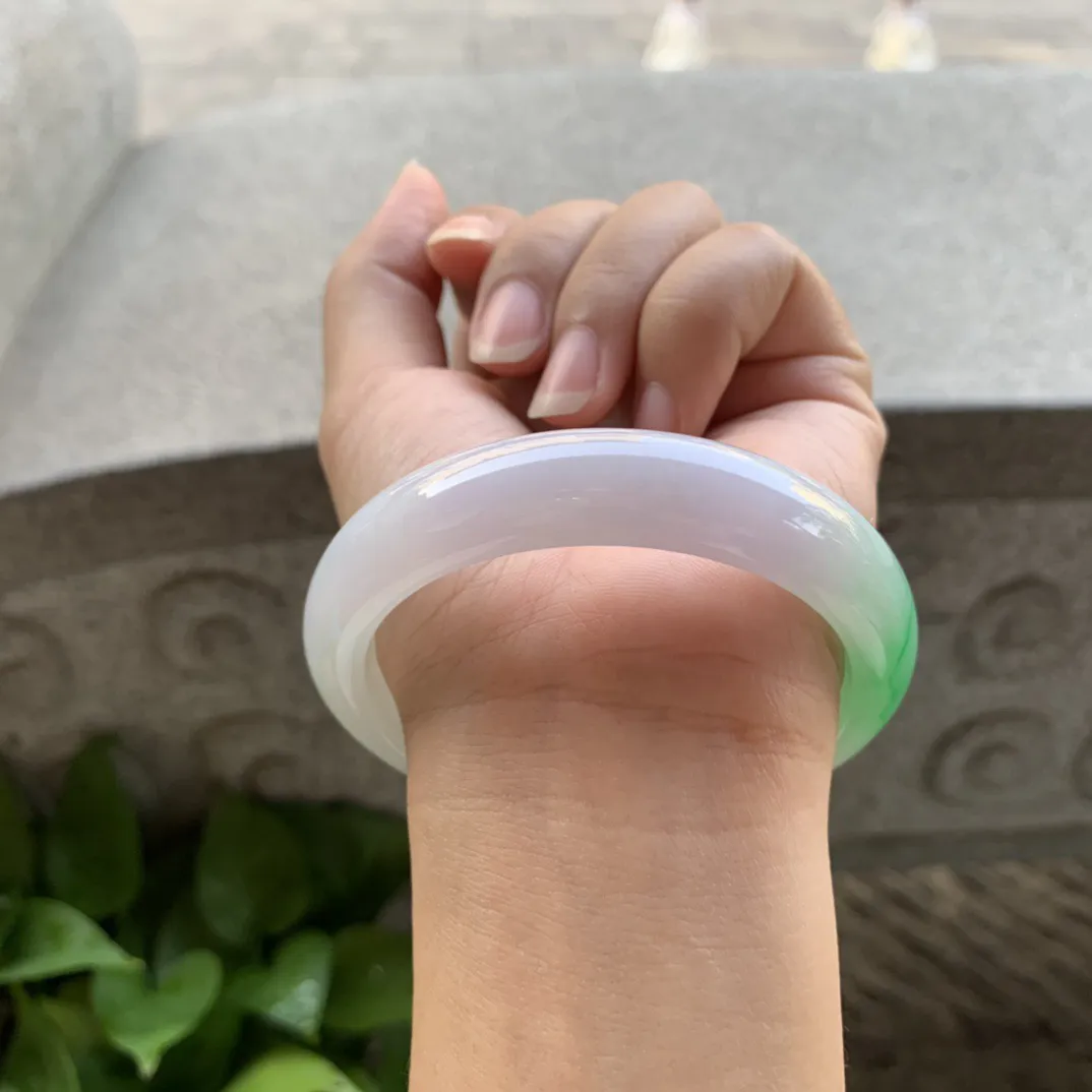 圈口57.2-13-8.6 【飘阳绿正圈手镯】正圈57 58可戴