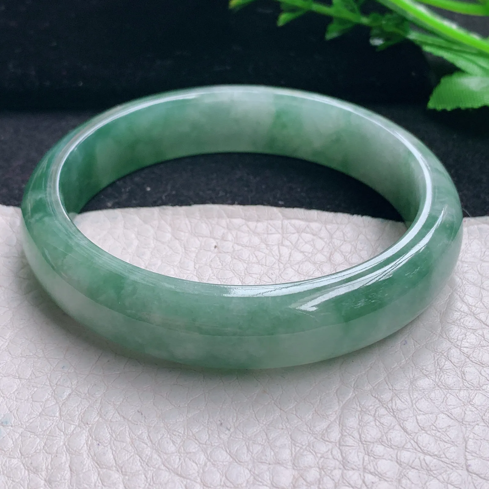 z自然光59*13.5*7.5平安镯 缅甸翡翠a货韵味宽边玉手镯 玉手环