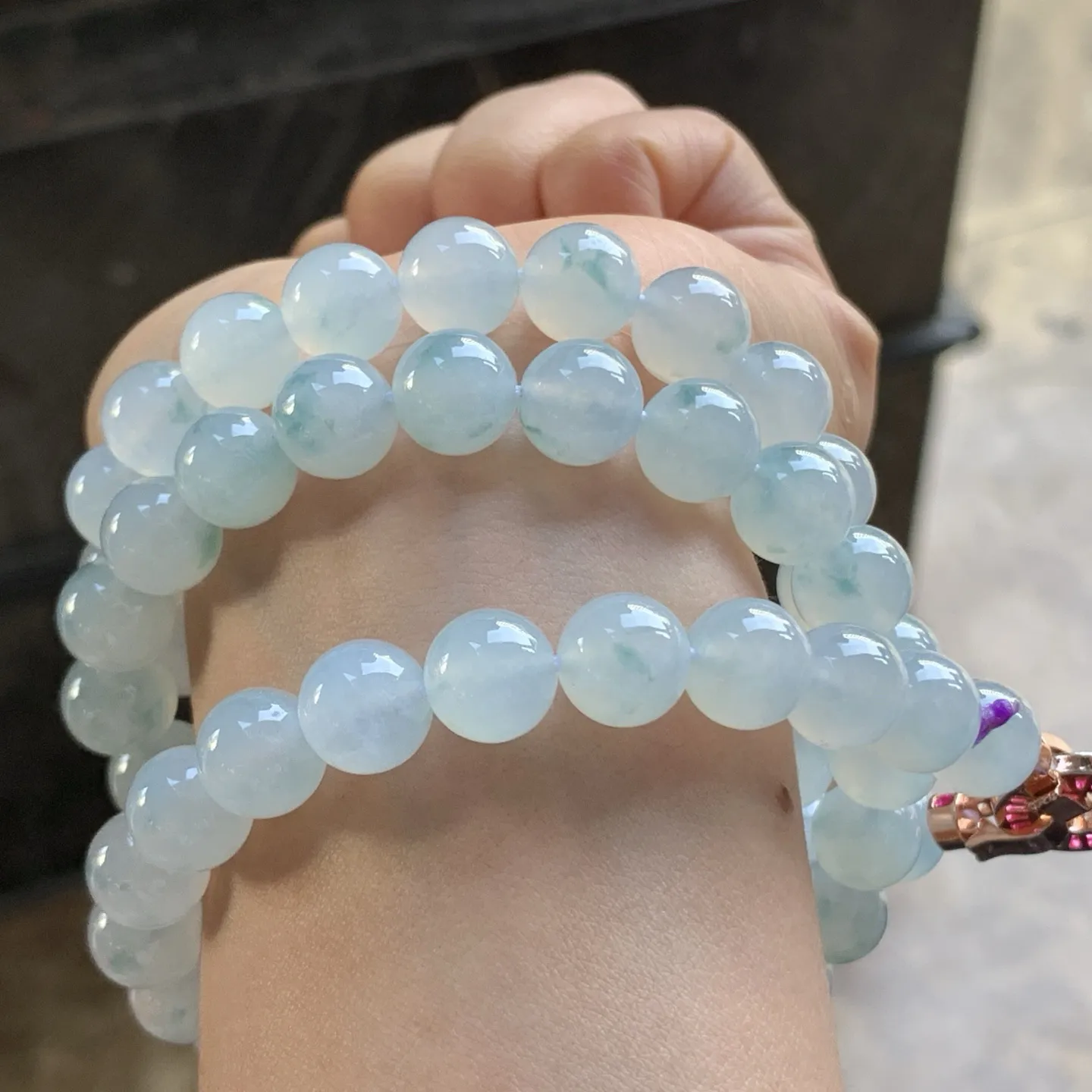 飘花珠串^_^冰透 飘花灵韵 大颗