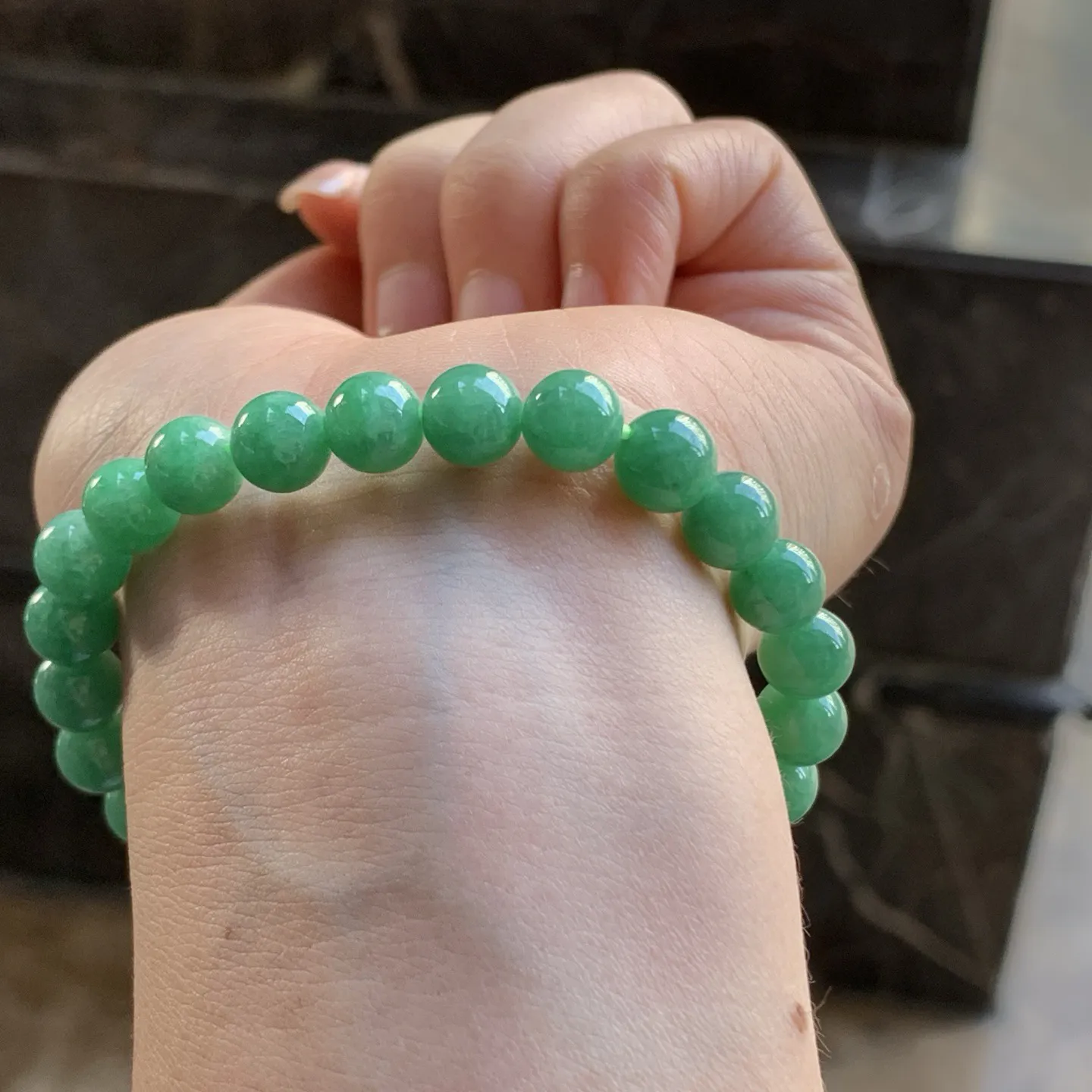 辣绿色珠串^_^鲜艳 浓郁