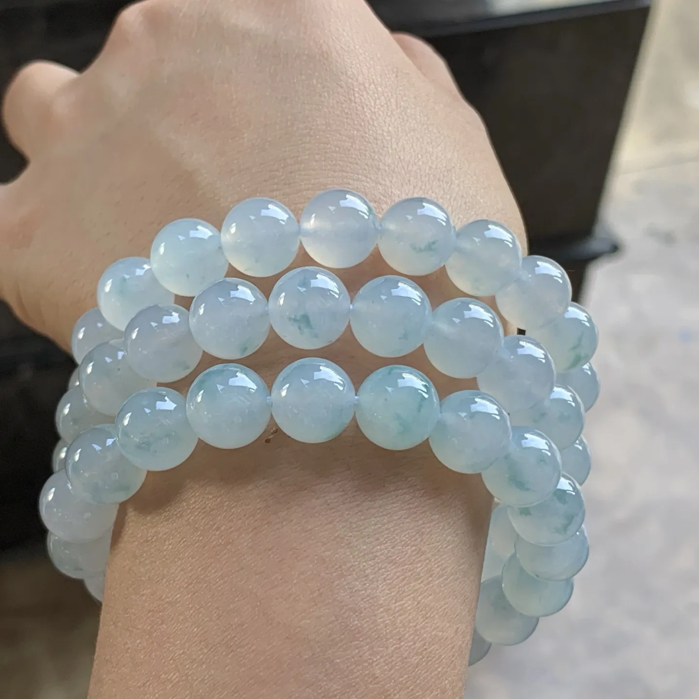 飘花珠串^_^冰透 飘花灵韵 大颗