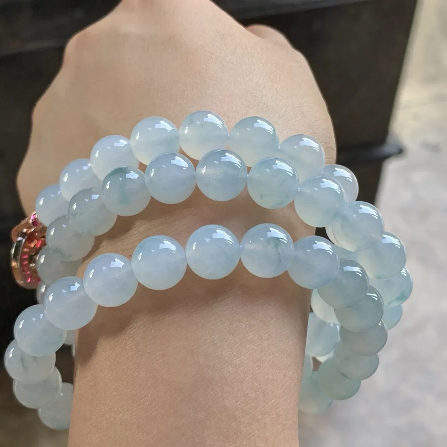 飘花珠串^_^冰透 飘花灵韵 大颗