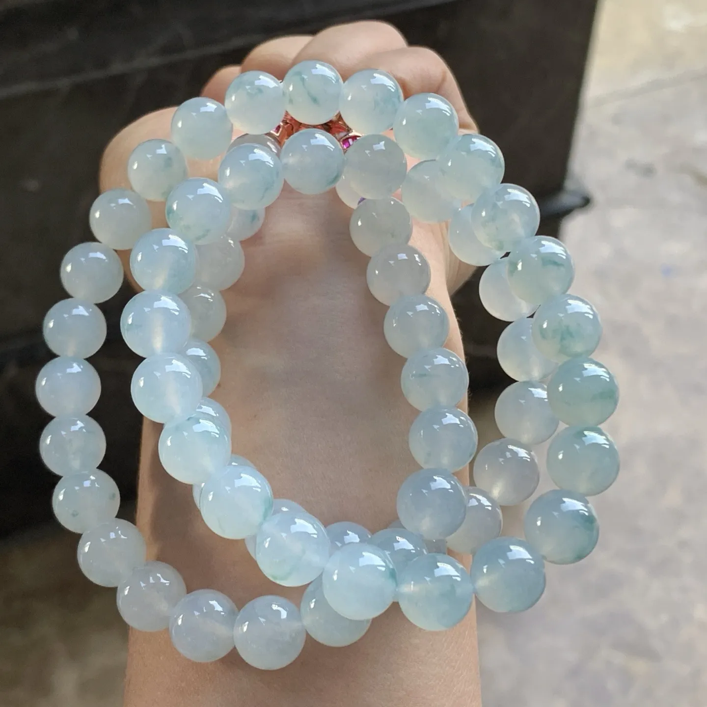 飘花珠串^_^冰透 飘花灵韵 大颗