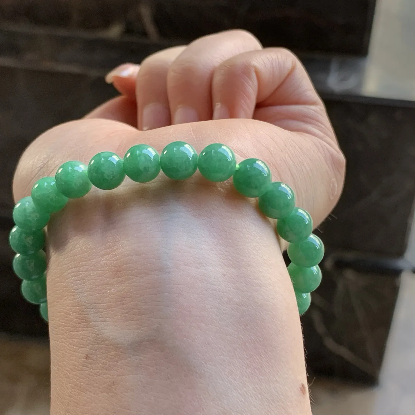 辣绿色珠串^_^鲜艳 浓郁