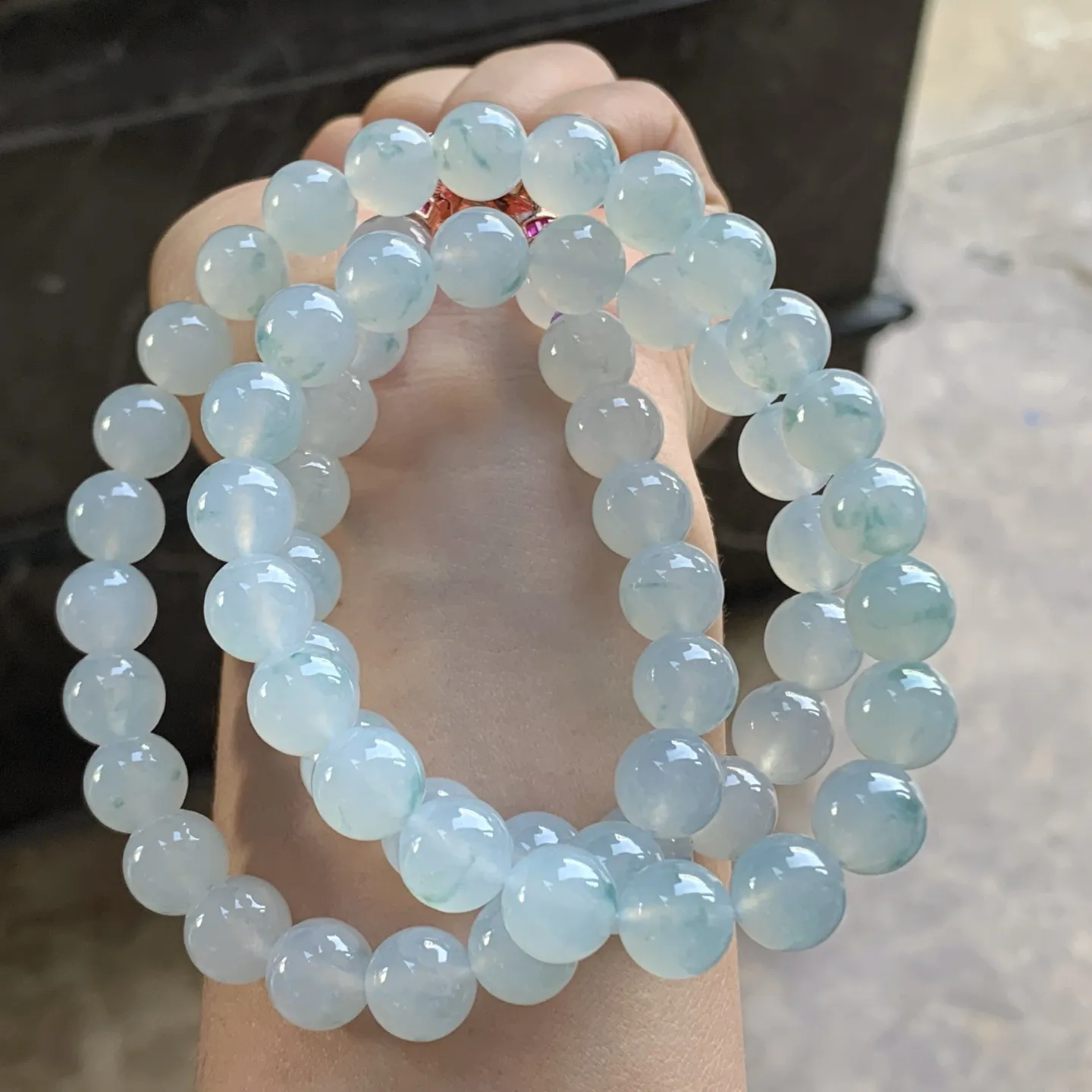 飘花珠串^_^冰透 飘花灵韵 大颗