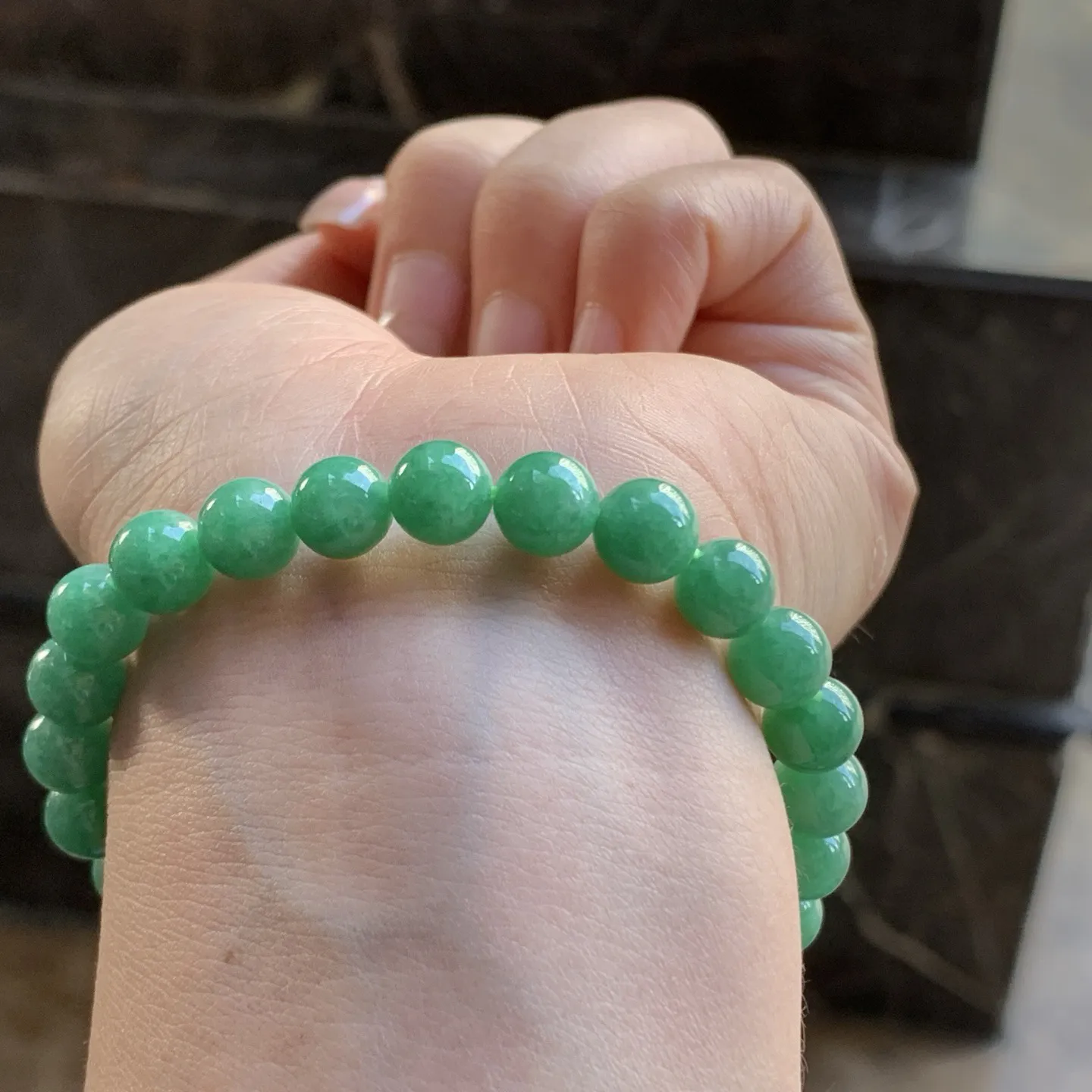 辣绿色珠串^_^鲜艳 浓郁