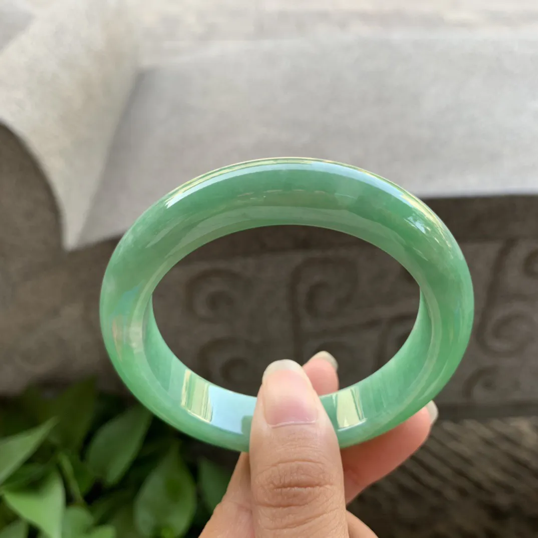 圈口 55-12.5-8.8【满绿正圈手镯】正圈55 56可戴