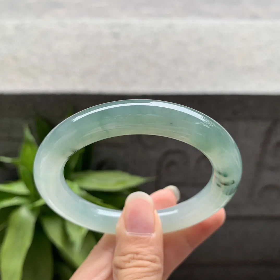 圈口 54.5-10【冰飘花圆条手镯】圆条54 55可戴