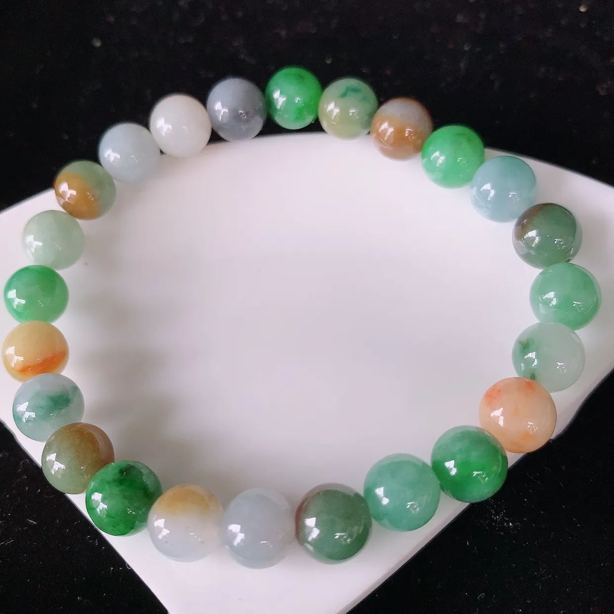 自然光实拍，冰润多宝翡翠手链，多彩翡翠手串，颜色丰富，料子细腻，高档大气，自戴送礼佳品！#41.10