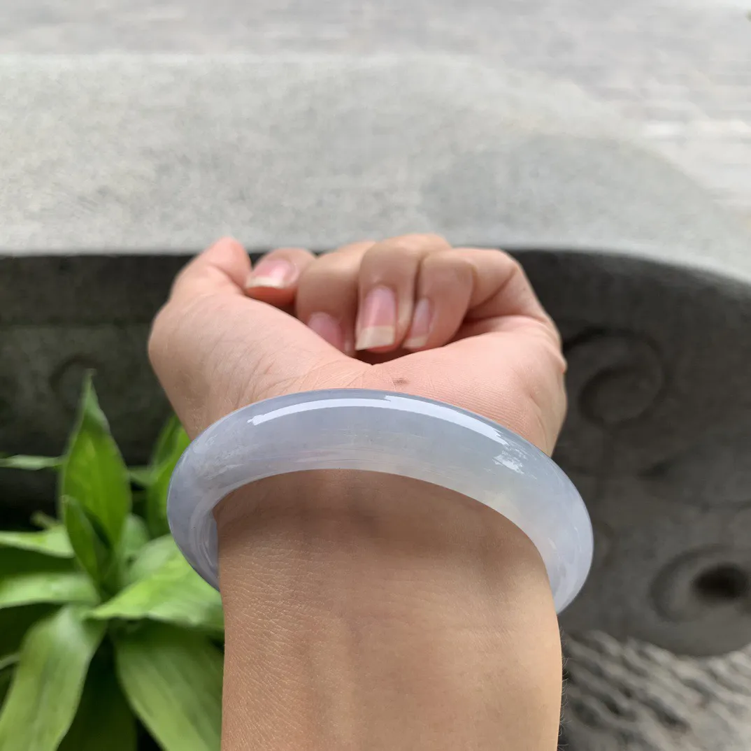 圈口56.5-12.3-7.7 【冰紫正圈手镯】正圈56 57可戴