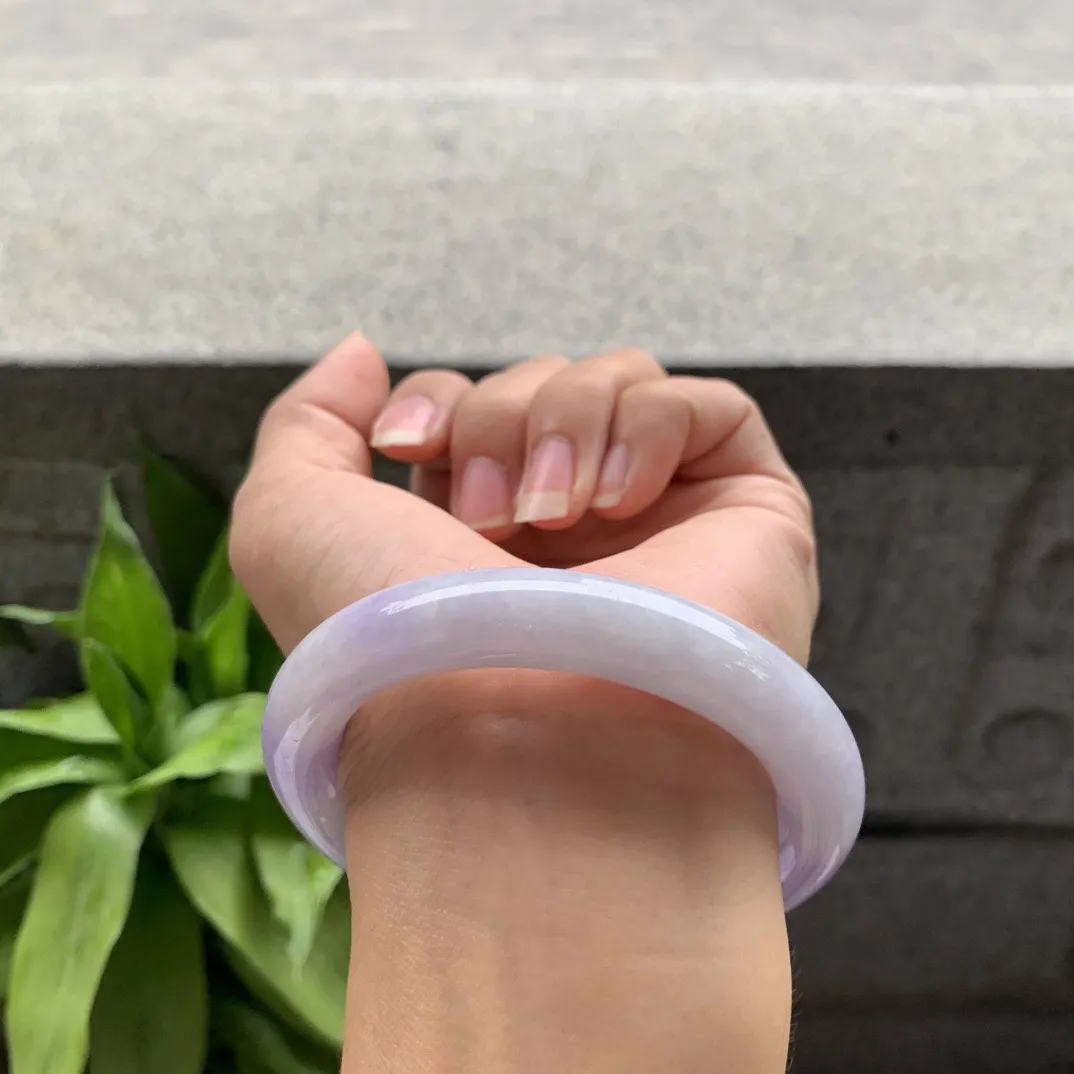 圈口55.6-11.2 【粉紫圆条手镯】圆条55 56可戴