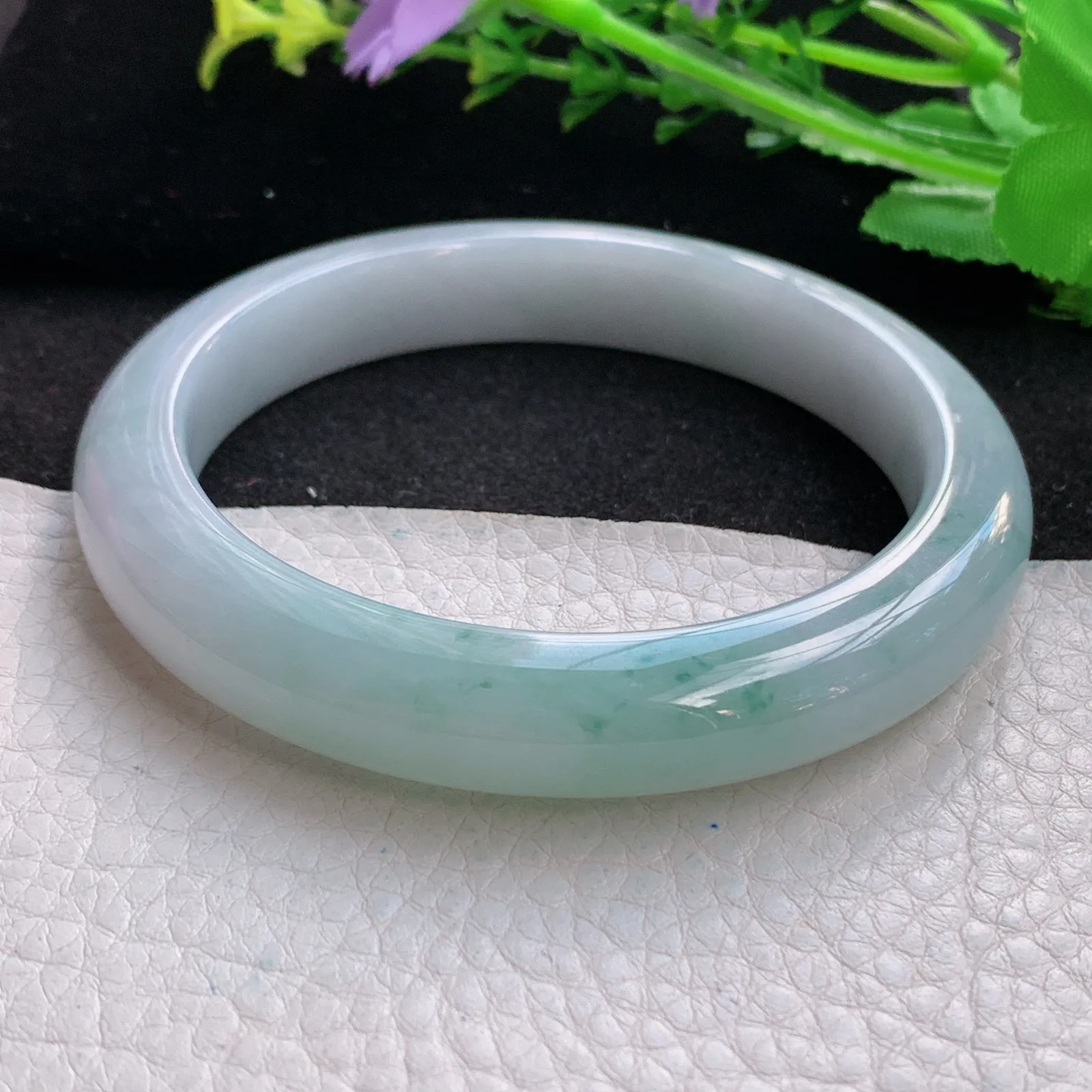 hy大圈口62*11.8*9.2平安镯 缅甸翡翠a货精美飘花宽边玉手镯 玉手环