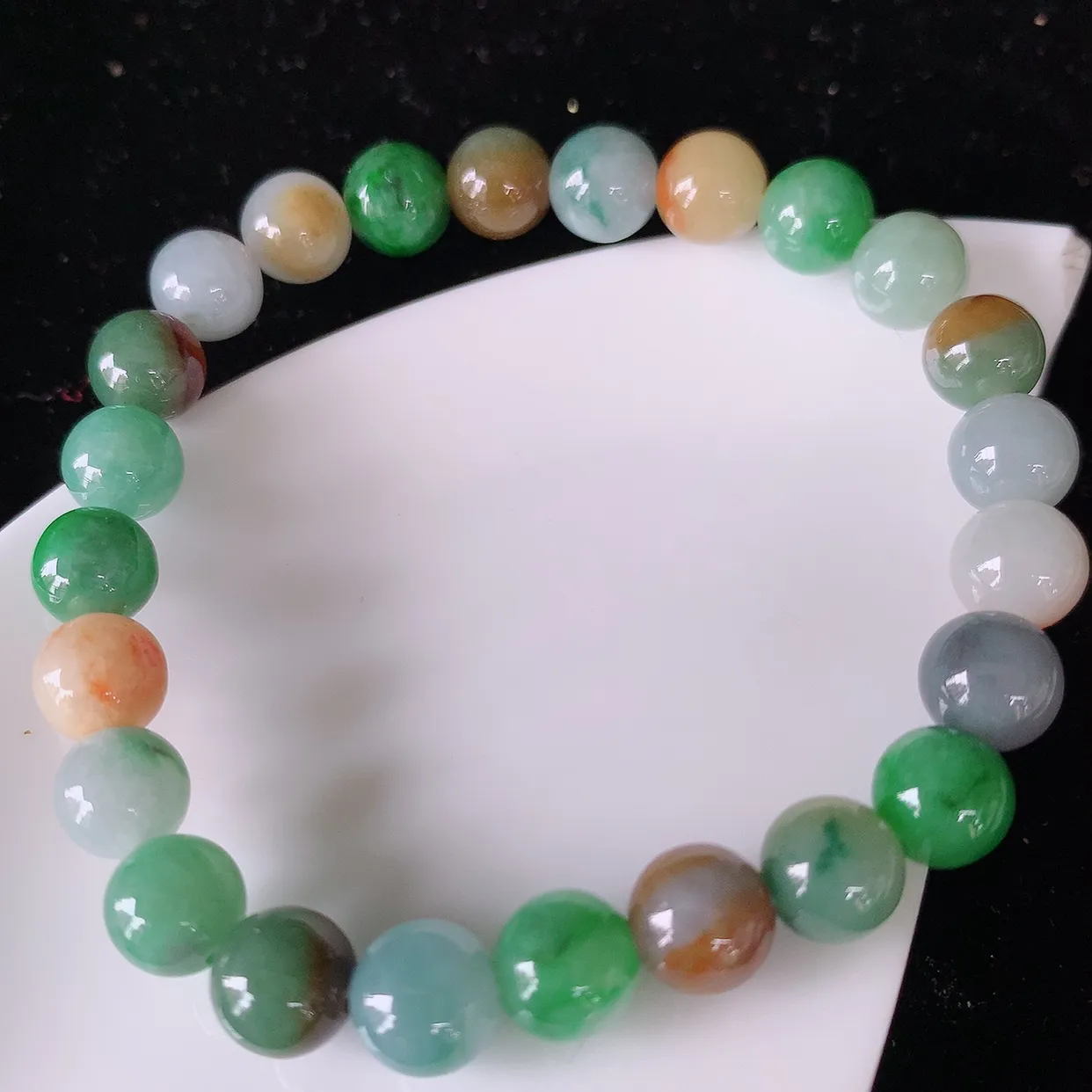 自然光实拍，冰润多宝翡翠手链，多彩翡翠手串，颜色丰富，料子细腻，高档大气，自戴送礼佳品！#41.10