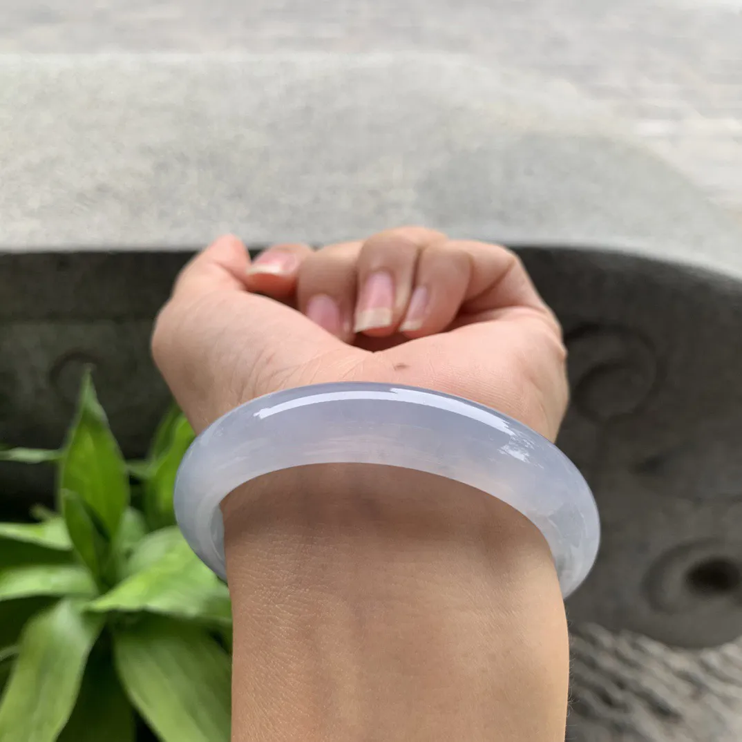 圈口56.5-12.3-7.7 【冰紫正圈手镯】正圈56 57可戴