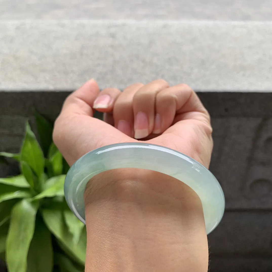 圈口 54.5-10【冰飘花圆条手镯】圆条54 55可戴