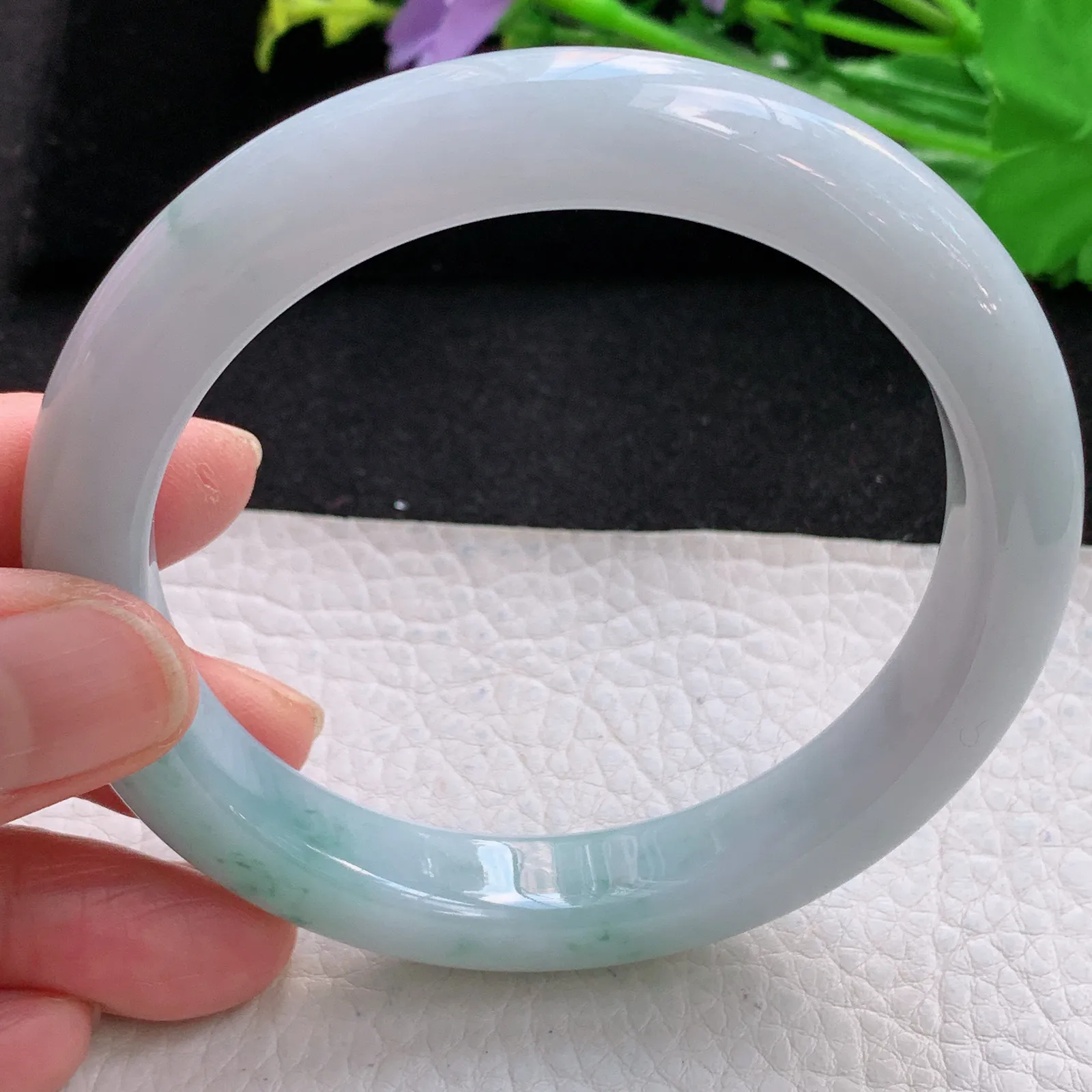 hy大圈口62*11.8*9.2平安镯 缅甸翡翠a货精美飘花宽边玉手镯 玉手环