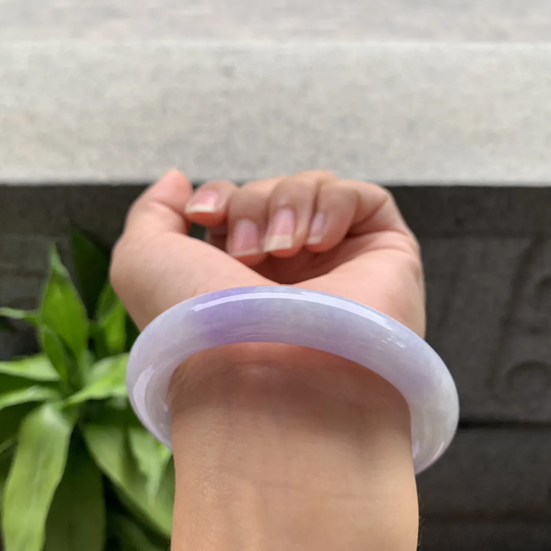 圈口55.6-11.2 【粉紫圆条手镯】圆条55 56可戴