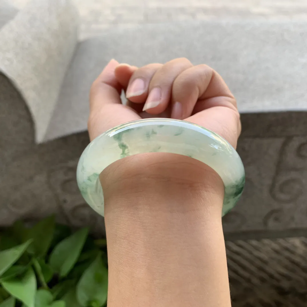 小圈口 53.3-13.4-8.7【冰飘花正圈手镯】正圈53 54可戴