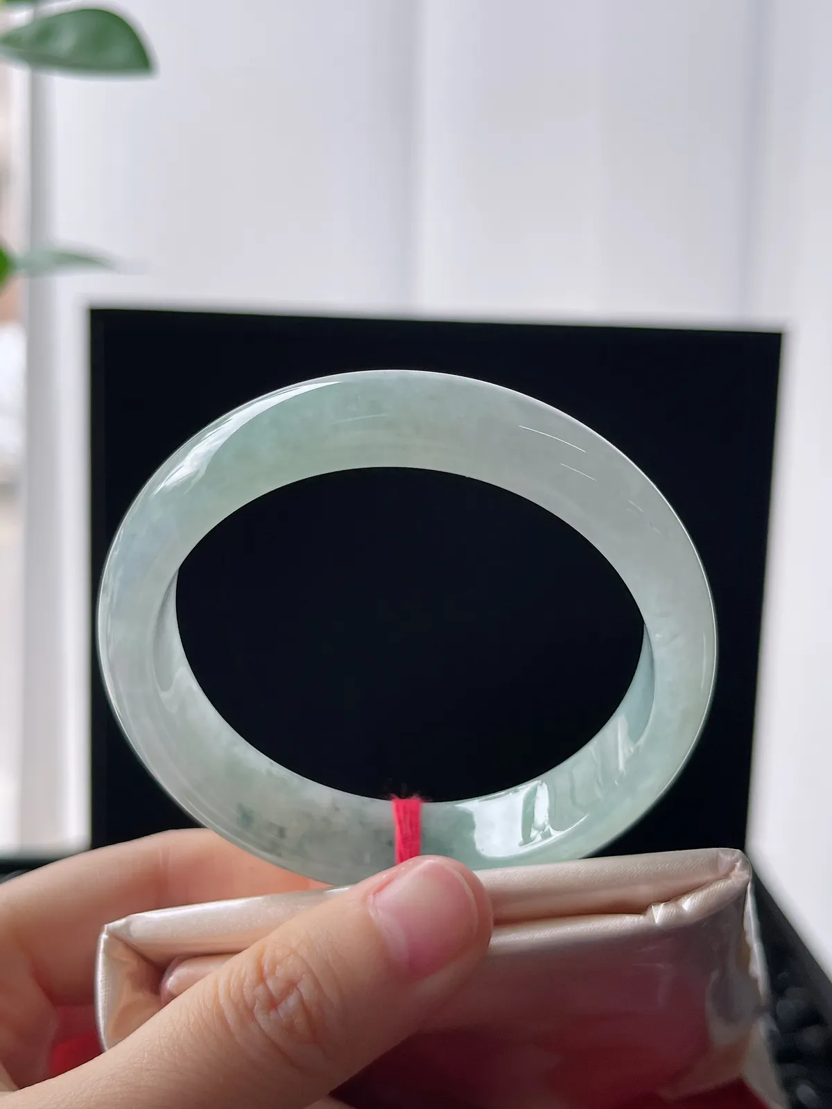 正圈55.2圈口，翡翠冰糯种飘花手镯