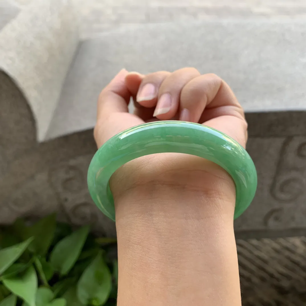 圈口 55-12.5-8.8【满绿正圈手镯】正圈55 56可戴