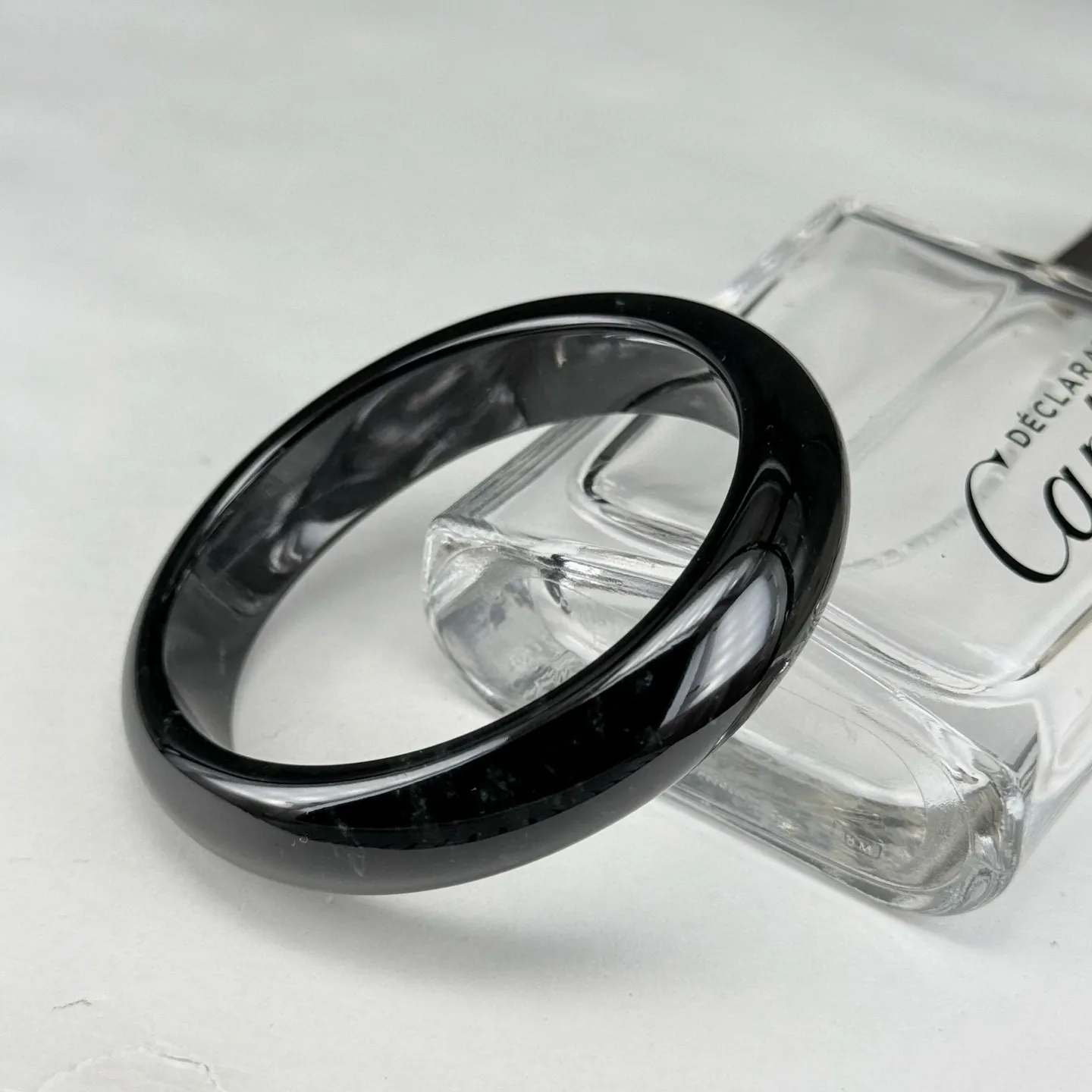 精品墨翠贵妃手镯 种好色正 打灯通透 油性十足