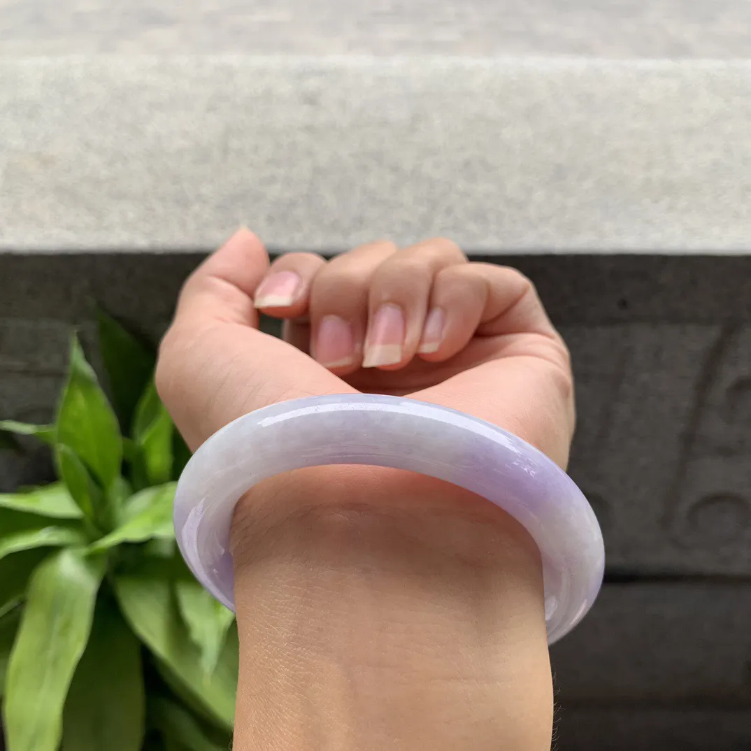 圈口55.6-11.2 【粉紫圆条手镯】圆条55 56可戴