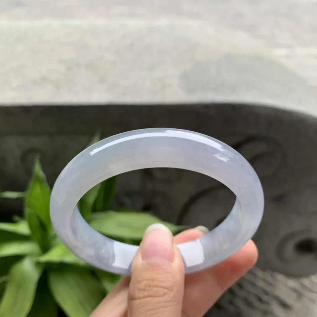 圈口56.5-12.3-7.7 【冰紫正圈手镯】正圈56 57可戴