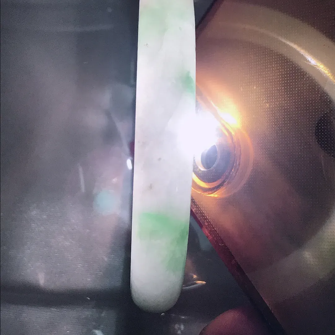 天然a货翡翠54.5/9.6/7.3老坑冰润起胶飘花手镯宽边翡翠玉手镯