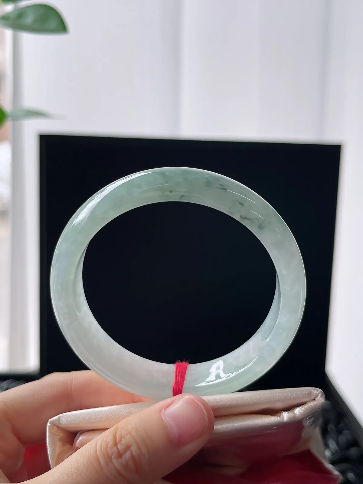 正圈55.2圈口，翡翠冰糯种飘花手镯