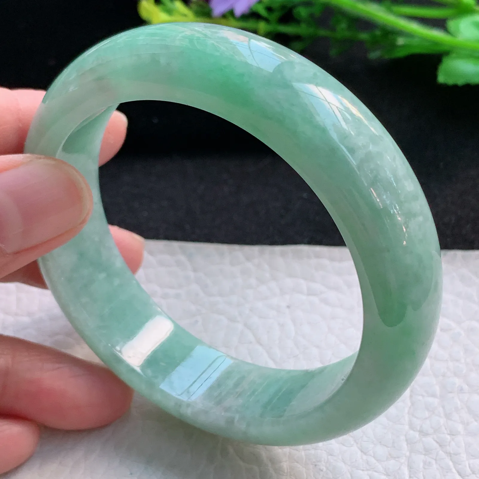 ss自然光58*16.2*8.5轮胎镯 缅甸翡翠a货大气满绿宽边玉手镯 玉手环