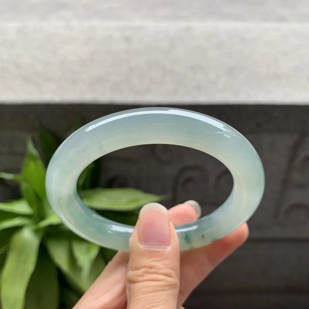 圈口 54.5-10【冰飘花圆条手镯】圆条54 55可戴