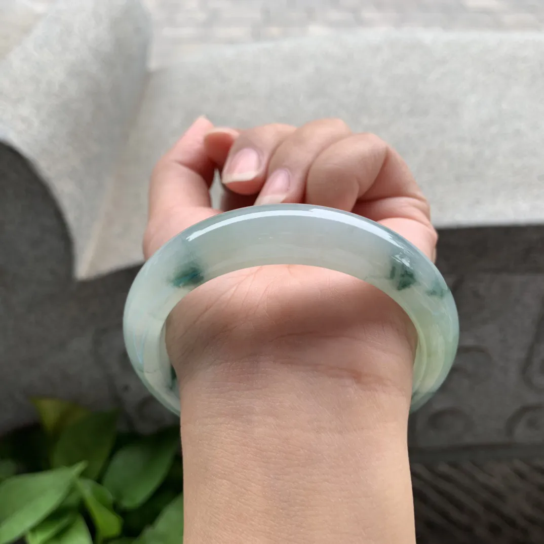 圈口 57.7-12.6-8.9  【冰飘花正圈手镯】正圈57 58可戴