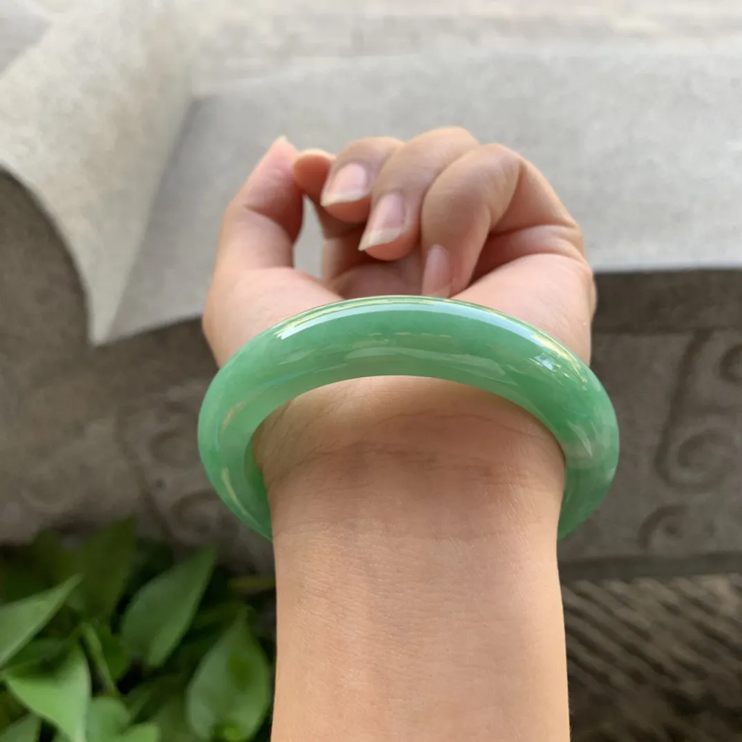 圈口 55-12.5-8.8【满绿正圈手镯】正圈55 56可戴