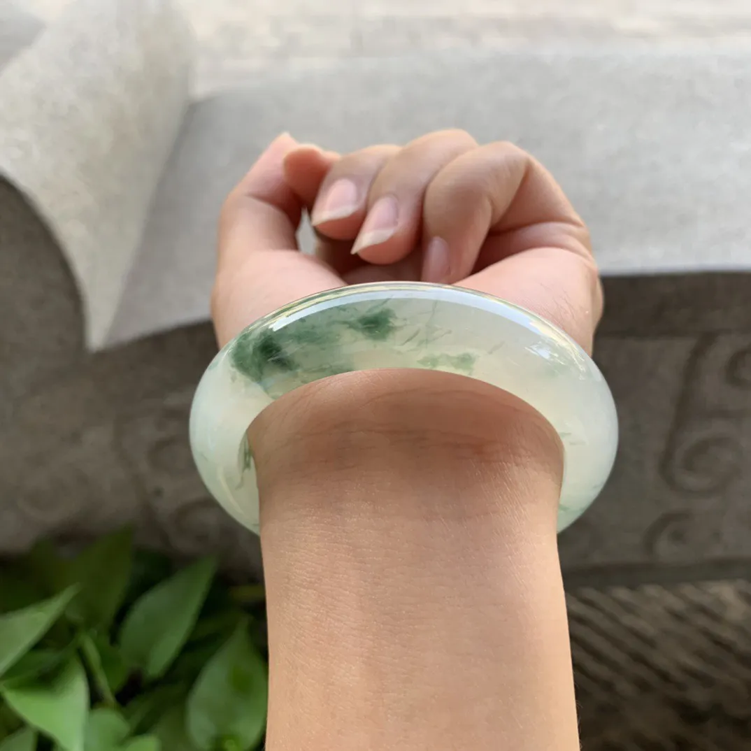 小圈口 53.3-13.4-8.7【冰飘花正圈手镯】正圈53 54可戴