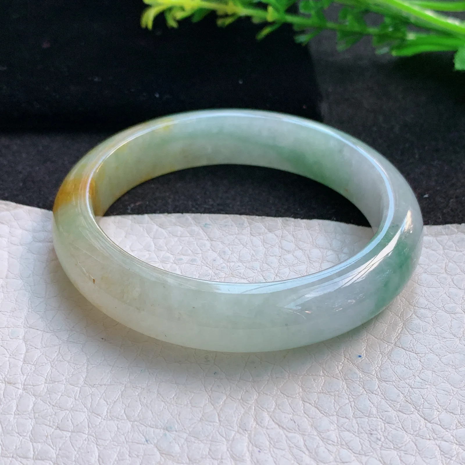 ss自然光53*11.6*7.6平安镯 缅甸翡翠a货冰三彩宽边玉手镯 玉手环