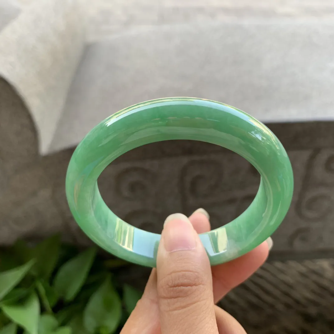 圈口 55-12.5-8.8【满绿正圈手镯】正圈55 56可戴
