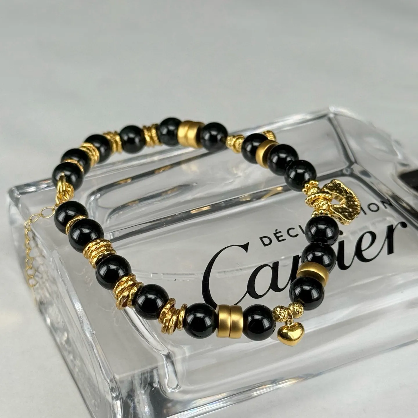 精品18k墨翠手链 种好色正 黑度极好 打灯通透 油性十足 尺寸6.2