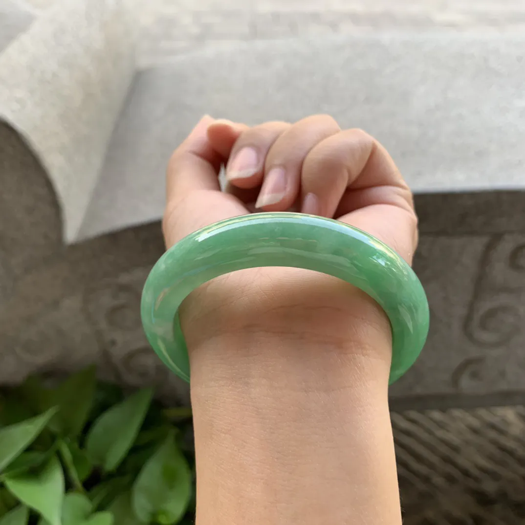 圈口 55-12.5-8.8【满绿正圈手镯】正圈55 56可戴