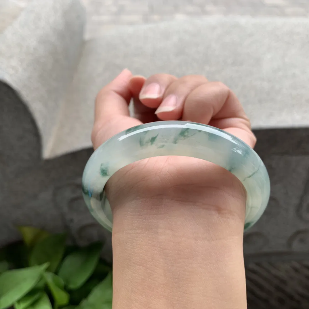 圈口 57.7-12.6-8.9  【冰飘花正圈手镯】正圈57 58可戴