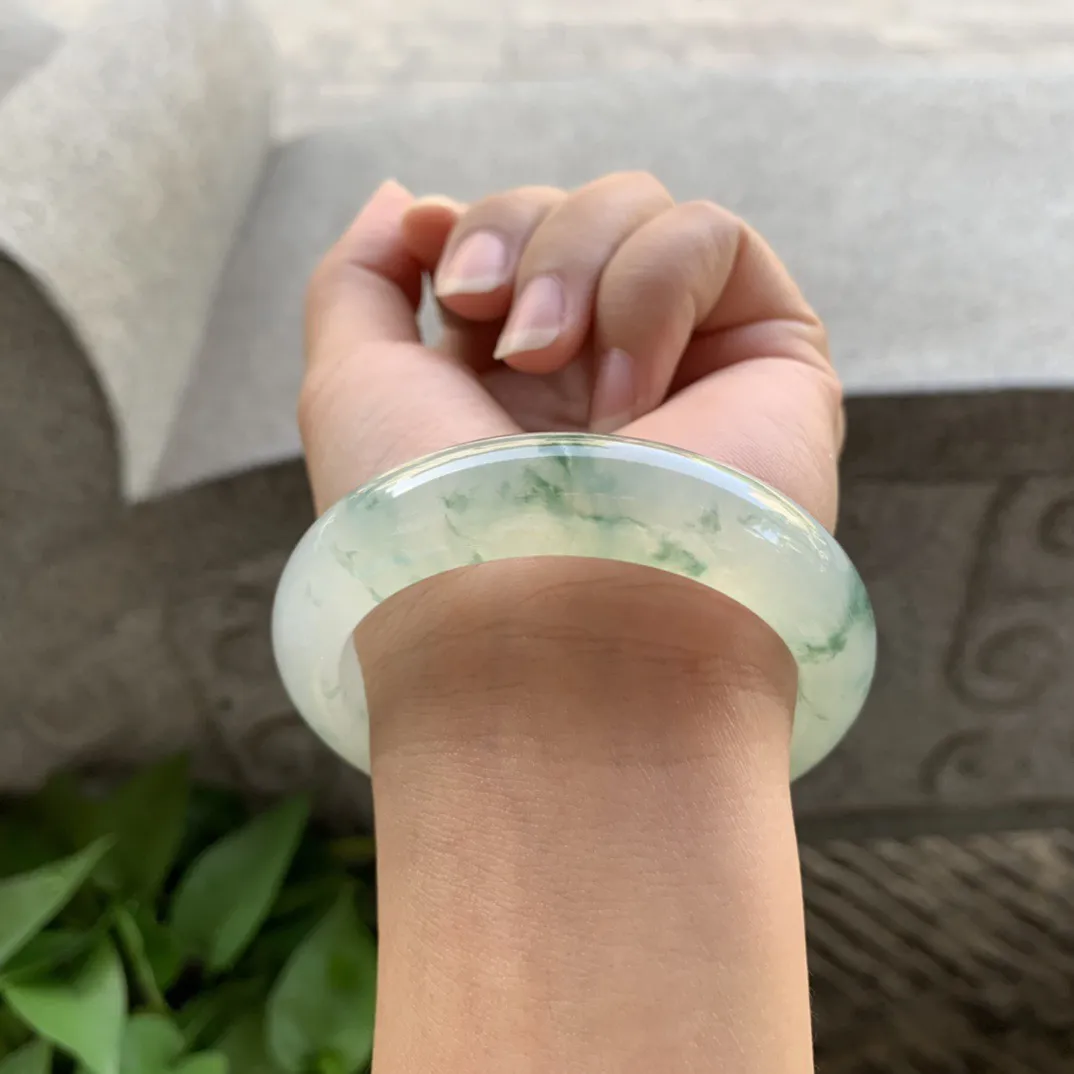 小圈口 53.3-13.4-8.7【冰飘花正圈手镯】正圈53 54可戴