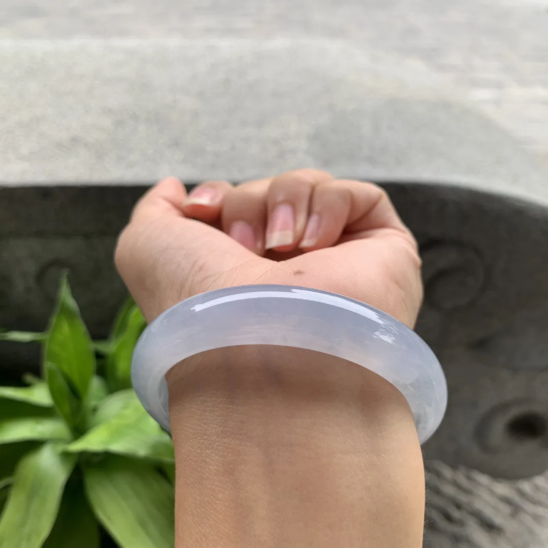 圈口56.5-12.3-7.7 【冰紫正圈手镯】正圈56 57可戴