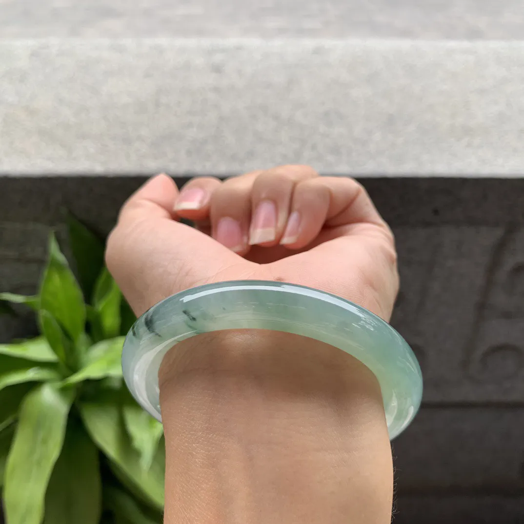 圈口 54.5-10【冰飘花圆条手镯】圆条54 55可戴