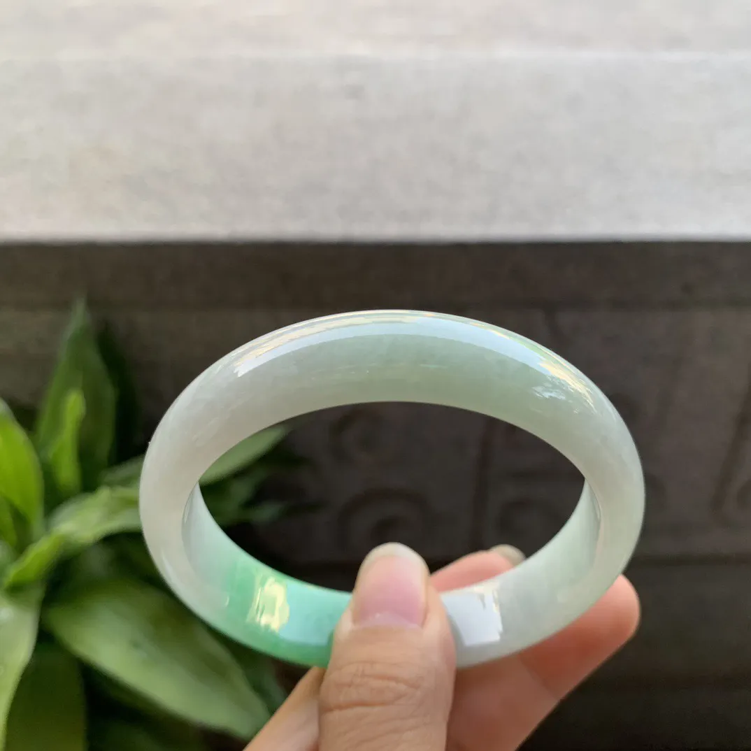 大圈口58.3-13.2-7.2 【飘绿正圈手镯】正圈58 59可戴