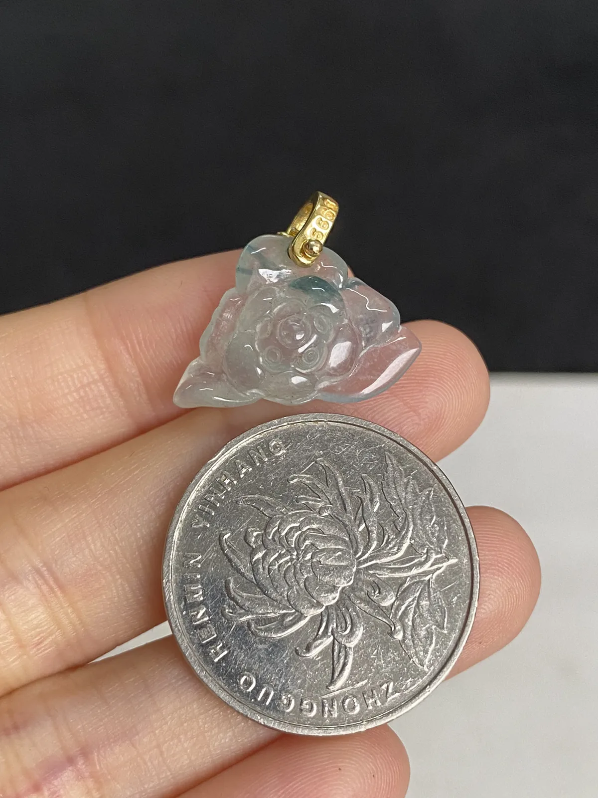 翡翠花件，印记：S925