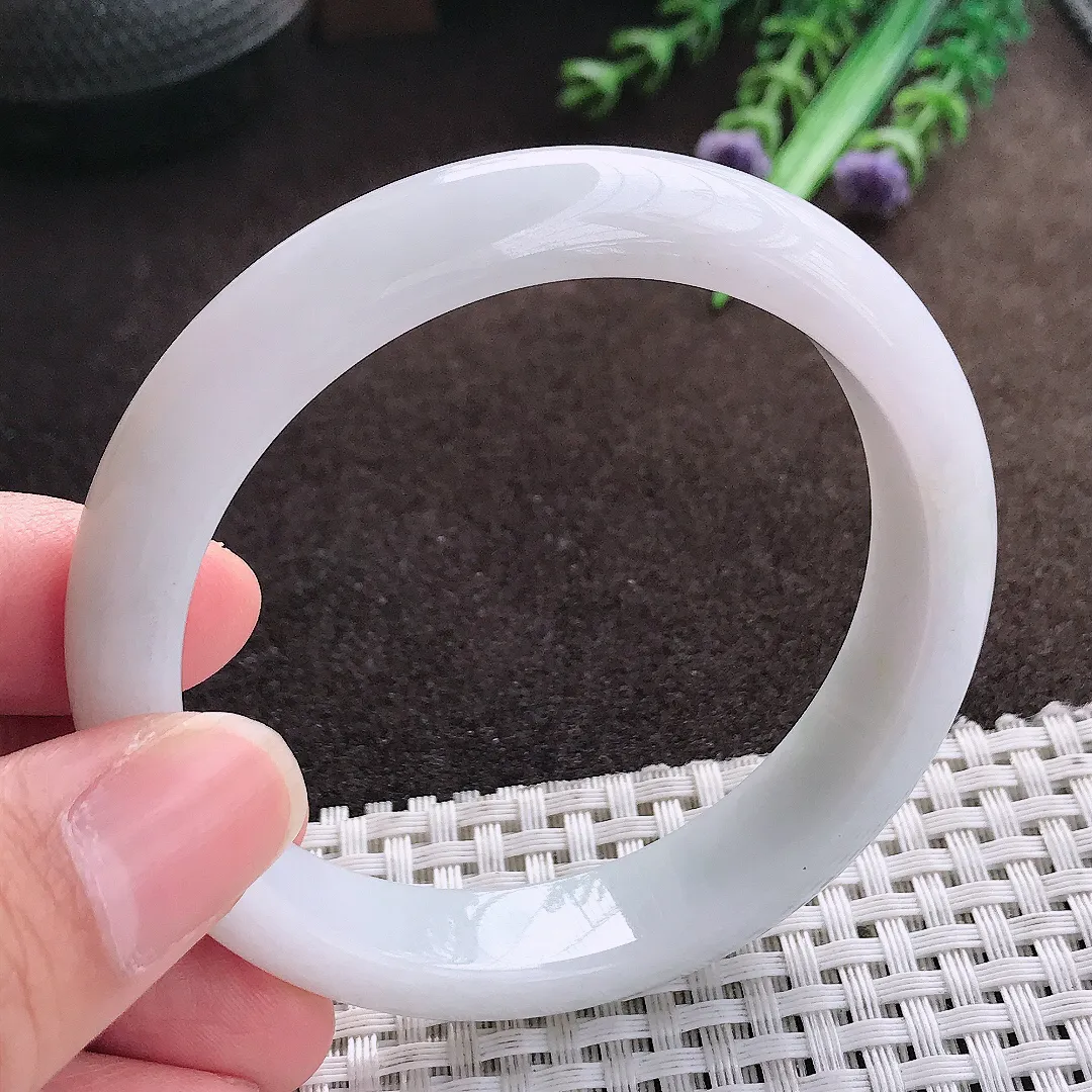 天然a货翡翠57/12.3/7.8老坑秀气温润飘黄翡手镯翡翠玉手镯