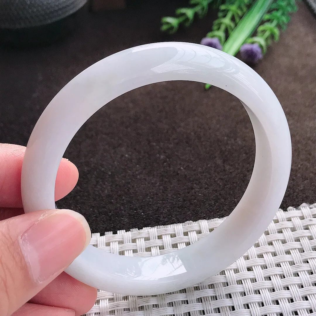 天然a货翡翠57/12.3/7.8老坑秀气温润飘黄翡手镯翡翠玉手镯