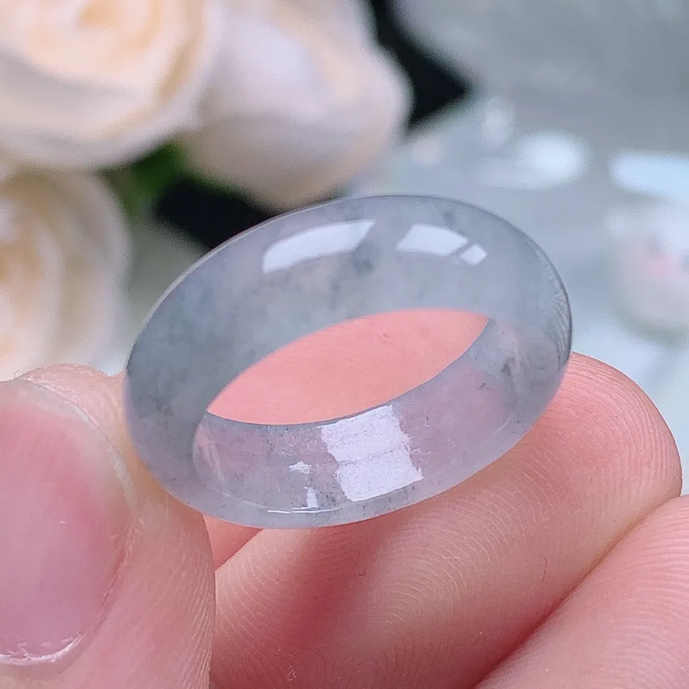 缅甸翡翠老坑冰种翡翠水润起胶冰乌鸡戒指玉指环  水润通透 尺寸：16.4-5.9-2.8mm 12号圈口4S