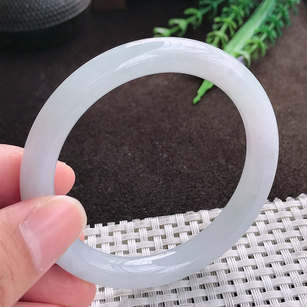 天然a货翡翠55/8.9/8.6老坑冰胶水灵圆条手镯翡翠玉手镯