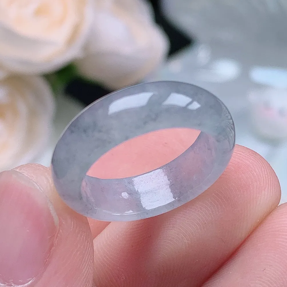 缅甸翡翠老坑冰种翡翠水润起胶冰乌鸡戒指玉指环  水润通透 尺寸：16.4-5.9-2.8mm 12号圈口4S