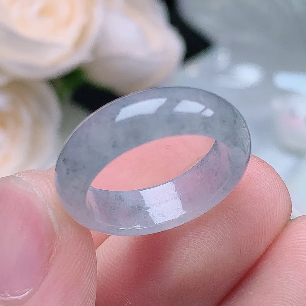 缅甸翡翠老坑冰种翡翠水润起胶冰乌鸡戒指玉指环  水润通透 尺寸：16.4-5.9-2.8mm 12号圈口4S